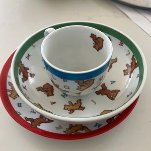 Tiffany and Co alphabet bear baby dish set